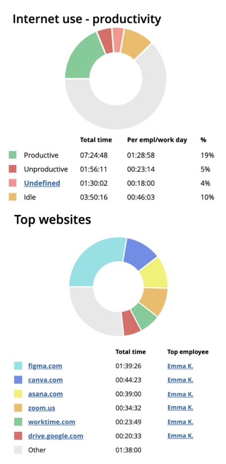 WorkTime internet use.