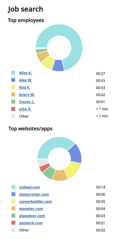 WorkTime job search report.